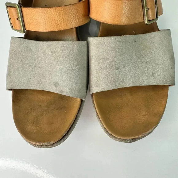 Kork-Ease Bisti Leather Adjustable Buckle Slip On Grey Sandals Size 9M - Picture 3 of 8